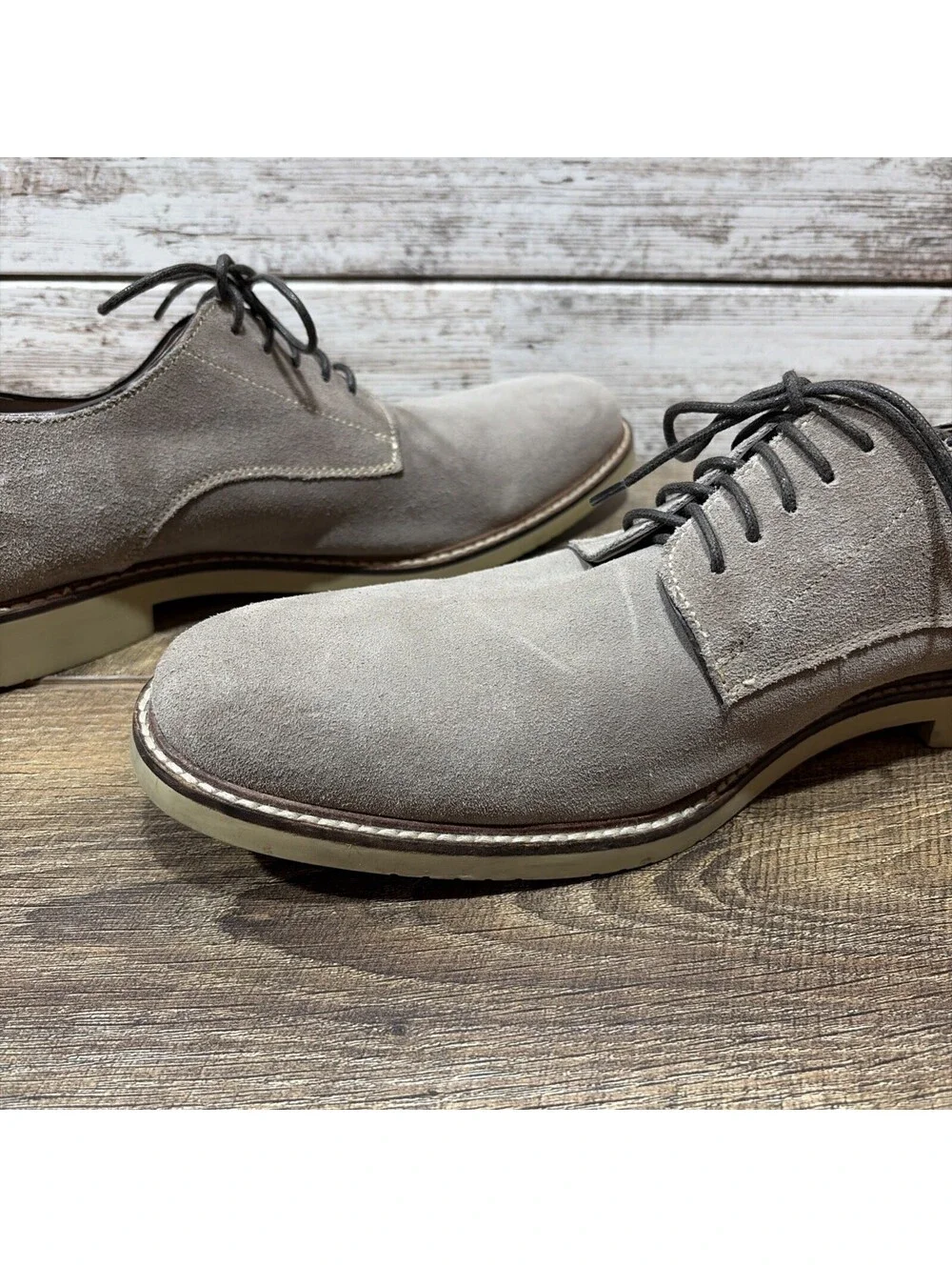 BANANA REPUBLIC Light Grey Owen Suede Leather Oxford Dress Shoe Men’s Sz 12